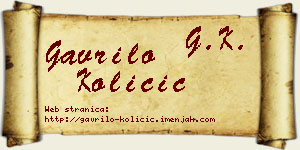 Gavrilo Količić vizit kartica